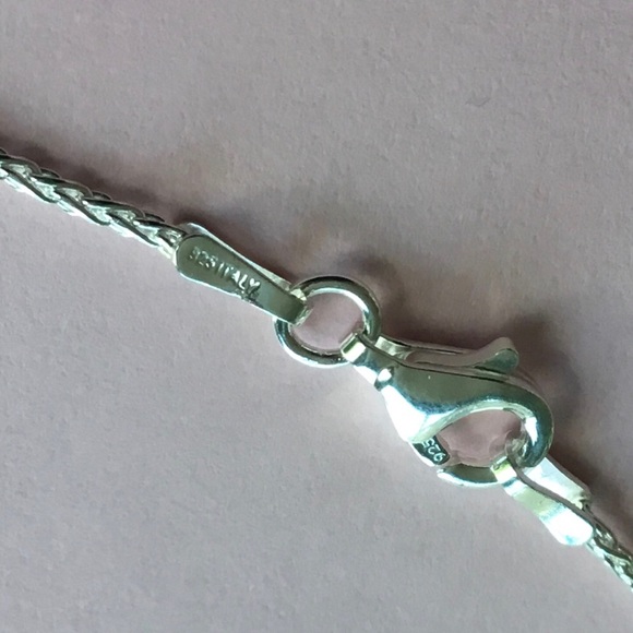 Sterling Silver White Lab Opal & Cz's Necklace - Picture 15 of 15